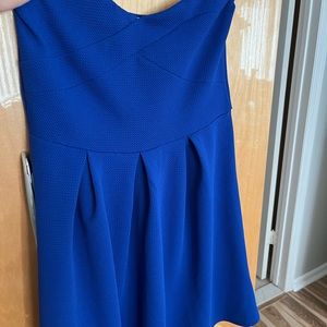 Royal blue strapless summer dress